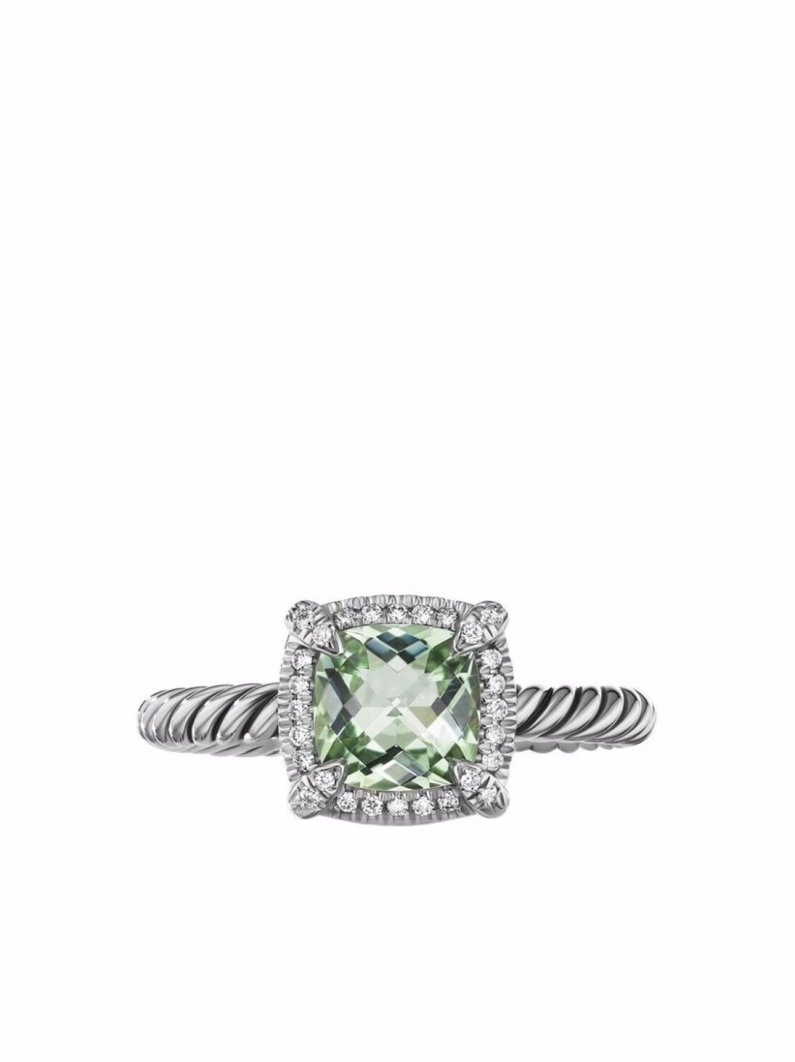 

Серебряное кольцо Petite Chatelaine с празолитом и бриллиантами David Yurman, серебряный