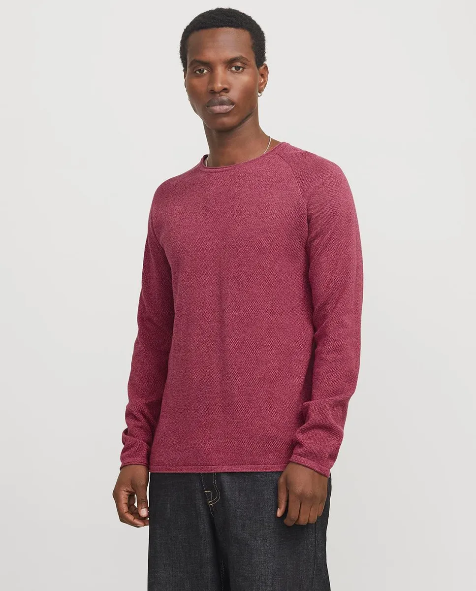

Серый мужской свитер с круглым вырезом Jack & Jones, бордовый