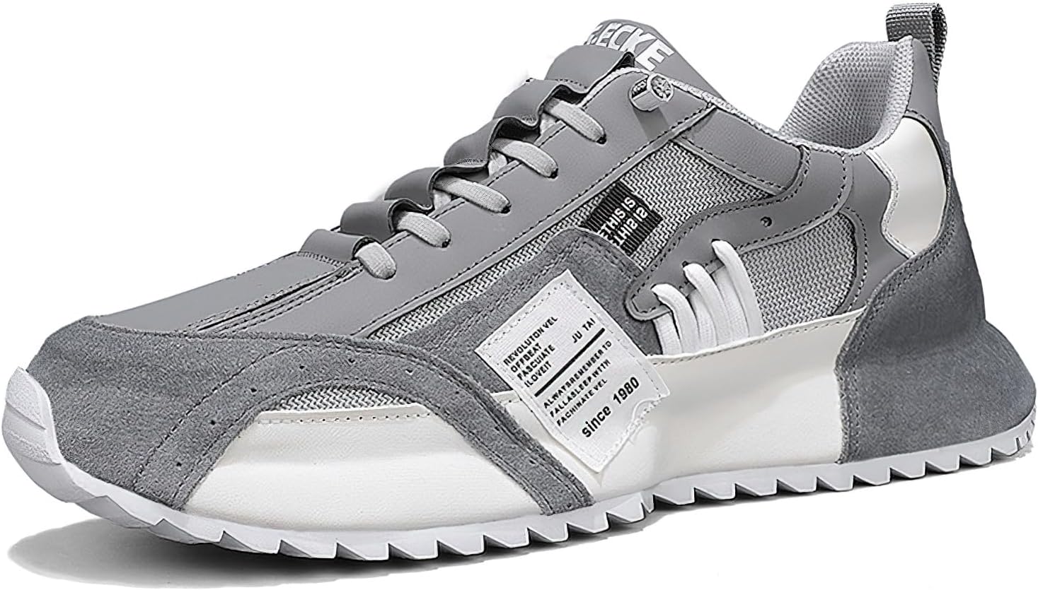 

Мужские повседневные спортивные кроссовки Exusiai с низким верхом, дышащий текстильный верх, круглый носок, для прогулок и бега на открытом воздухе, серый