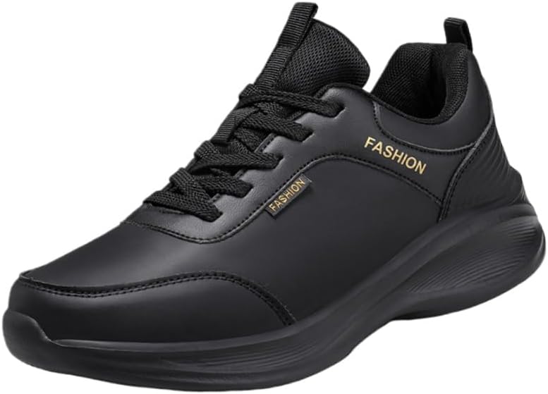 

Мужские стильные дышащие спортивные кроссовки, водонепроницаемые, противоскользящие, прочные, подходят для бега, повседневной носки и поездок, на шнуровке, для всех сезонов Fusecottc, черный