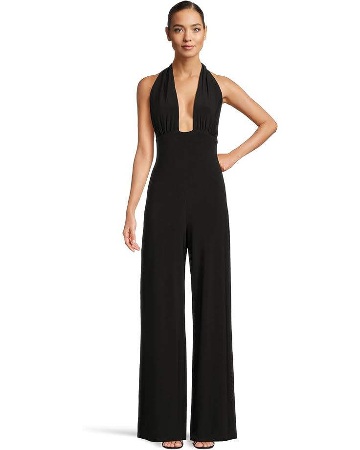 

Комбинезон Norma Kamali Cross Halter Straight Leg Jumpsuit, черный