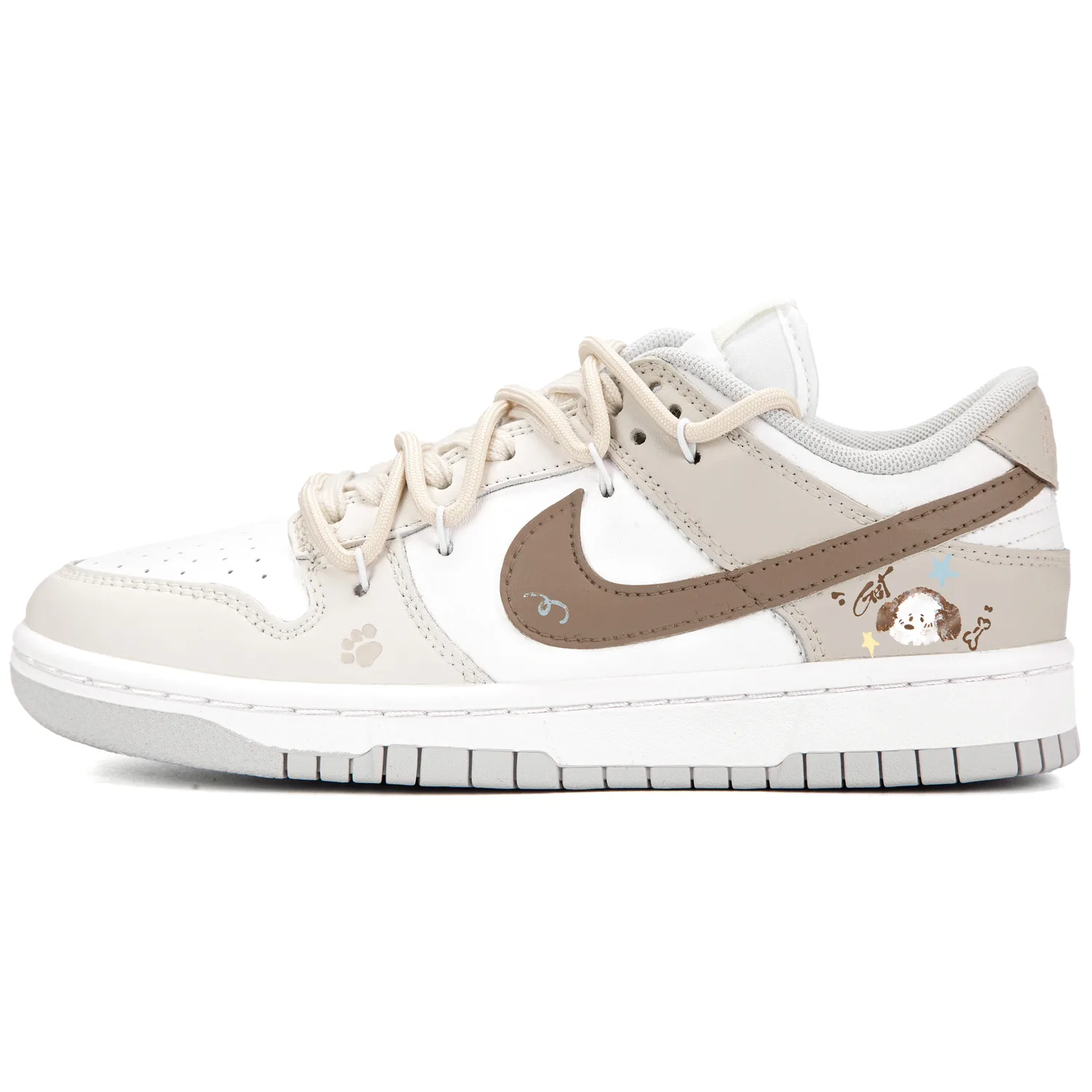 Nike Кроссовки для скейтбординга Dunk Wang Star Tribe с низким верхом, устойчивые к истиранию, мужские, бежево-коричневые