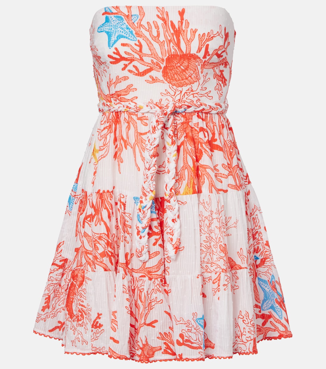 

Мини-платье Christine из хлопка с принтом Poupette St Barth, Orange Oceanopolis