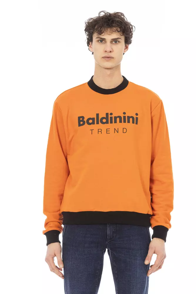 

Мужская толстовка с капюшоном из оранжевого хлопка Baldinini Trend