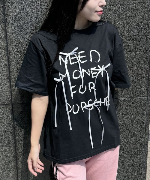 

Футболка с коротким рукавом, принт в виде ленты Madrepadre, черный