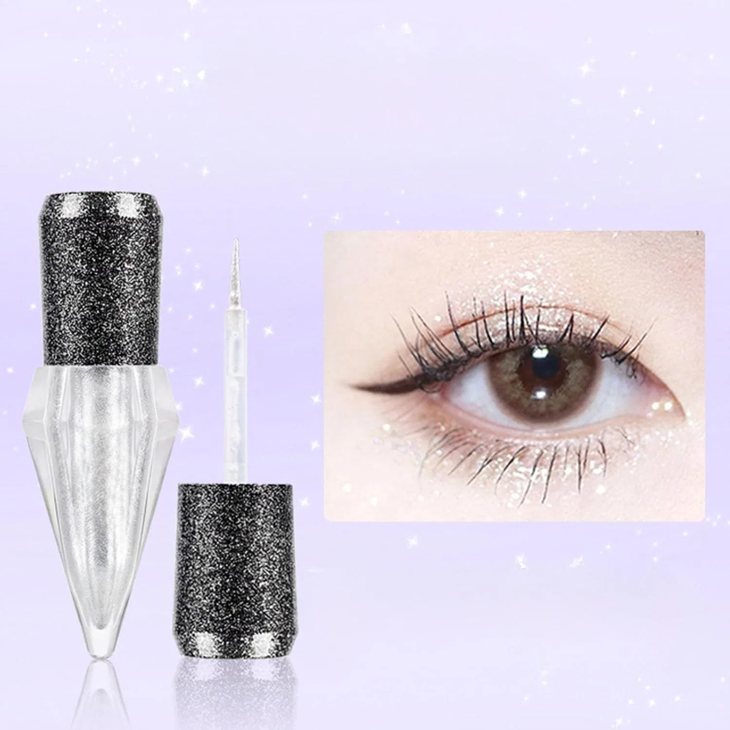 Подводка для глаз Glitter Eyeliner, 6 цветов, No brand, 1 шт — фото 2