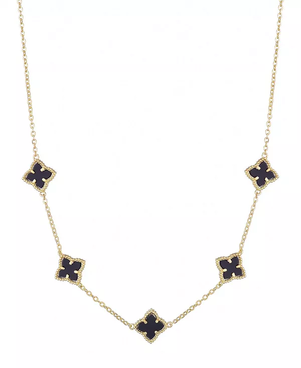 

Золотисто-Черное цветочное ожерелье Adornia, black