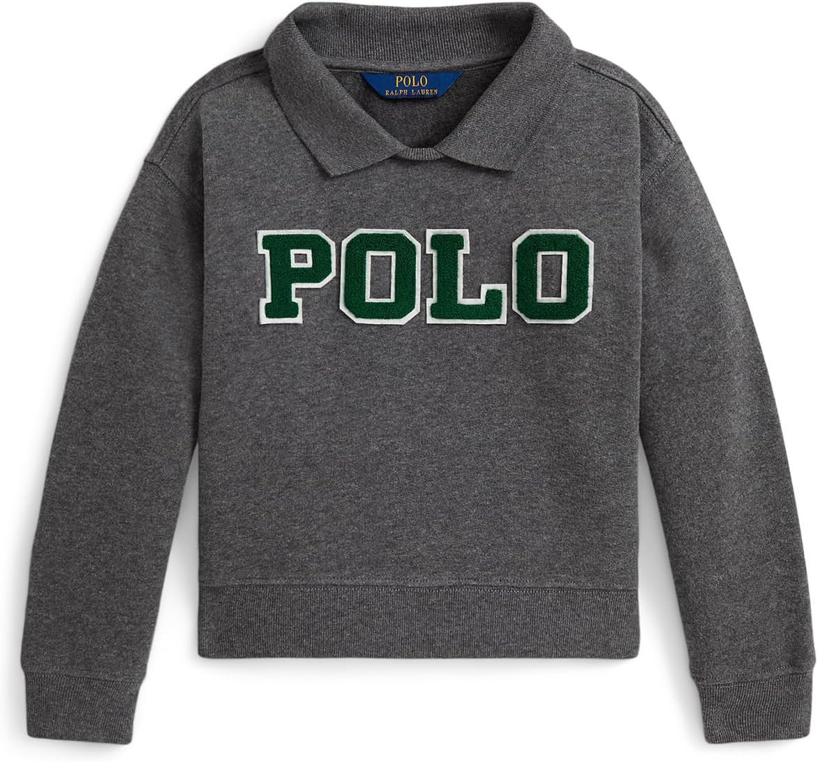 

Толстовка Polo Ralph Lauren Kids Logo Fleece Polo Sweatshirt, цвет Medium Flannel Heather