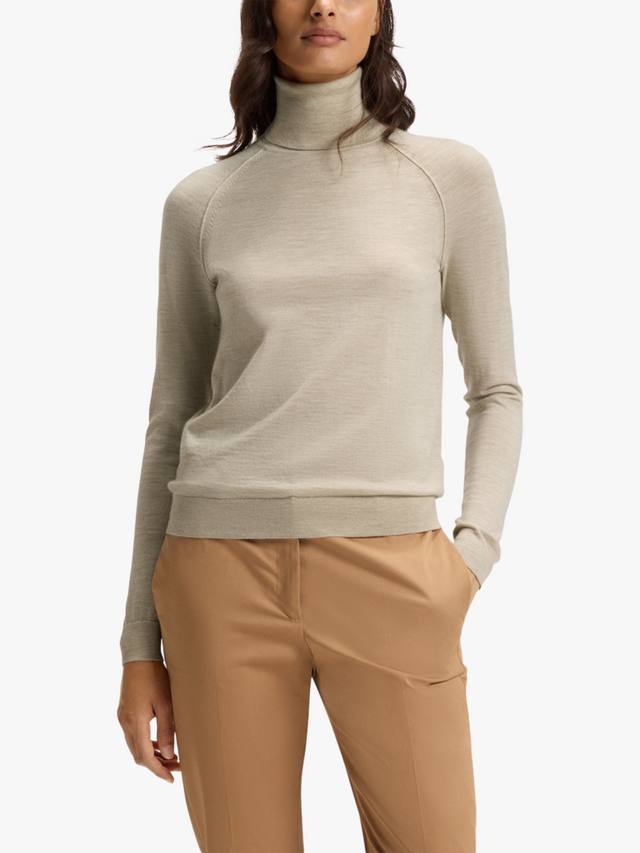 

Байковый джемпер BOSS Frizani из чистой шерсти HUGO BOSS, Light Beige