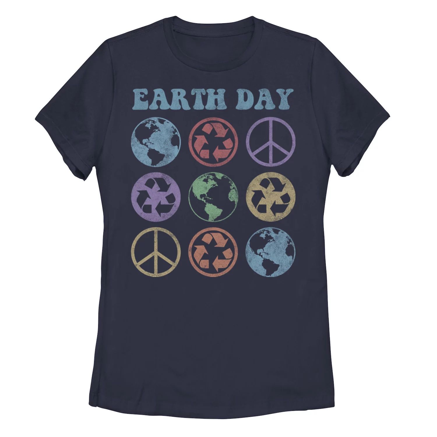 

Футболка с изображением значков «День Земли» для юниоров Peace Earth Recycle Icons