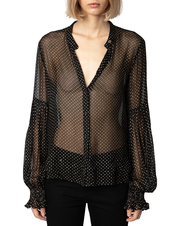 

Блестящий топ Tandy Mousseline Zadig & Voltaire, черный
