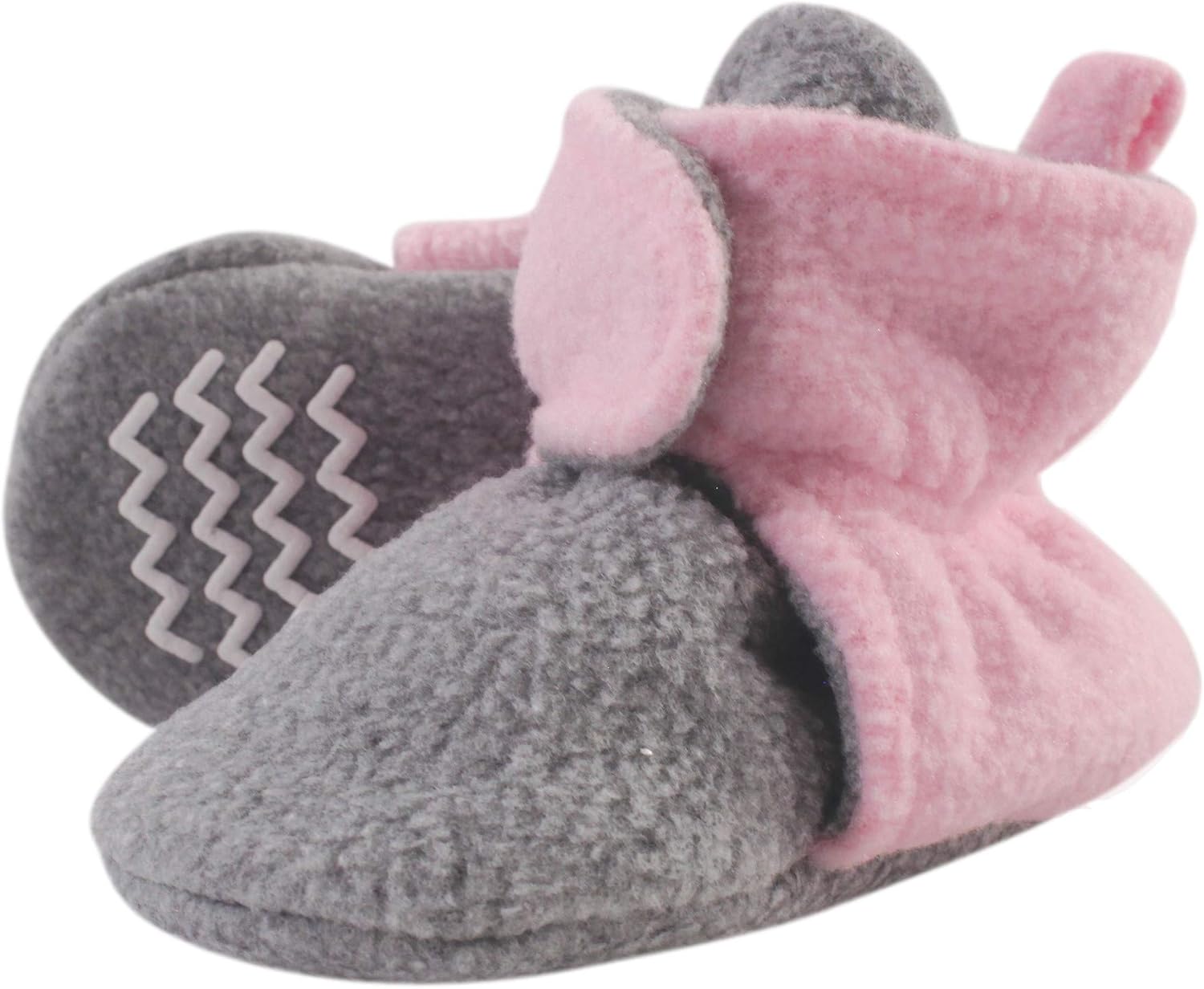 

Теплые флисовые пинетки Hudson Baby для мальчиков и девочек, Light Pink Heather Gray