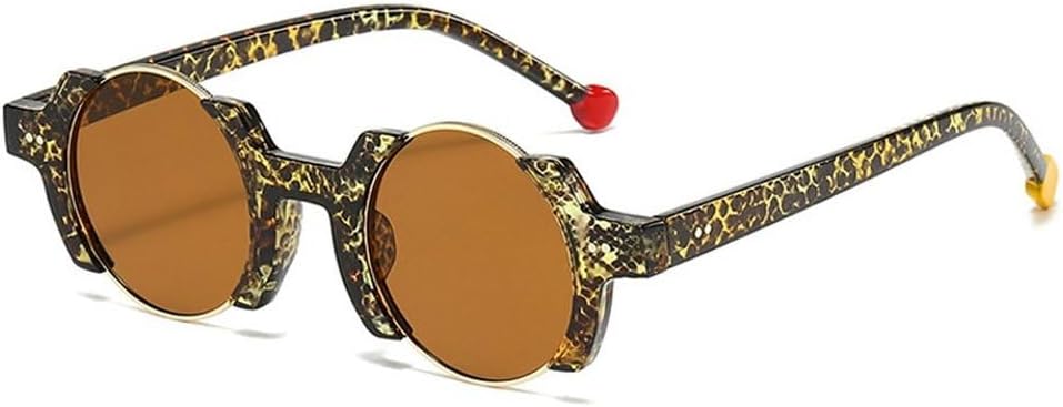 

Популярные модные круглые женские солнцезащитные очки в стиле панк, ретро-очки с заклепками, мужские модные желто-синие солнцезащитные очки с градиентным переходом цвета и защитой от УФ-излучения UV400 SKFGNX, Yellow Pattern Tea