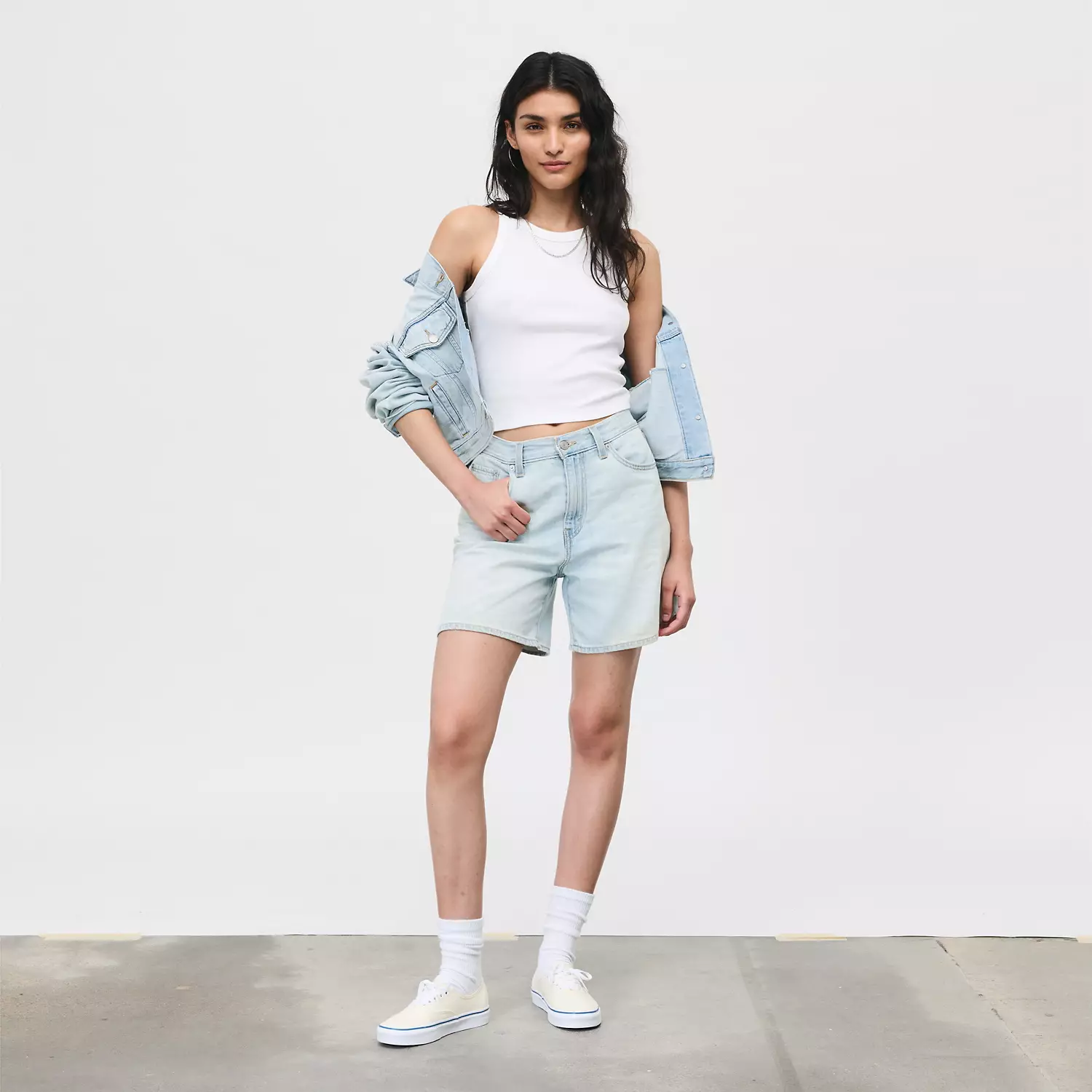 

Легкие женские шорты из мешковатого льна и денима с высокой талией Levi's, цвет Luxury Trip Short - Light Wash