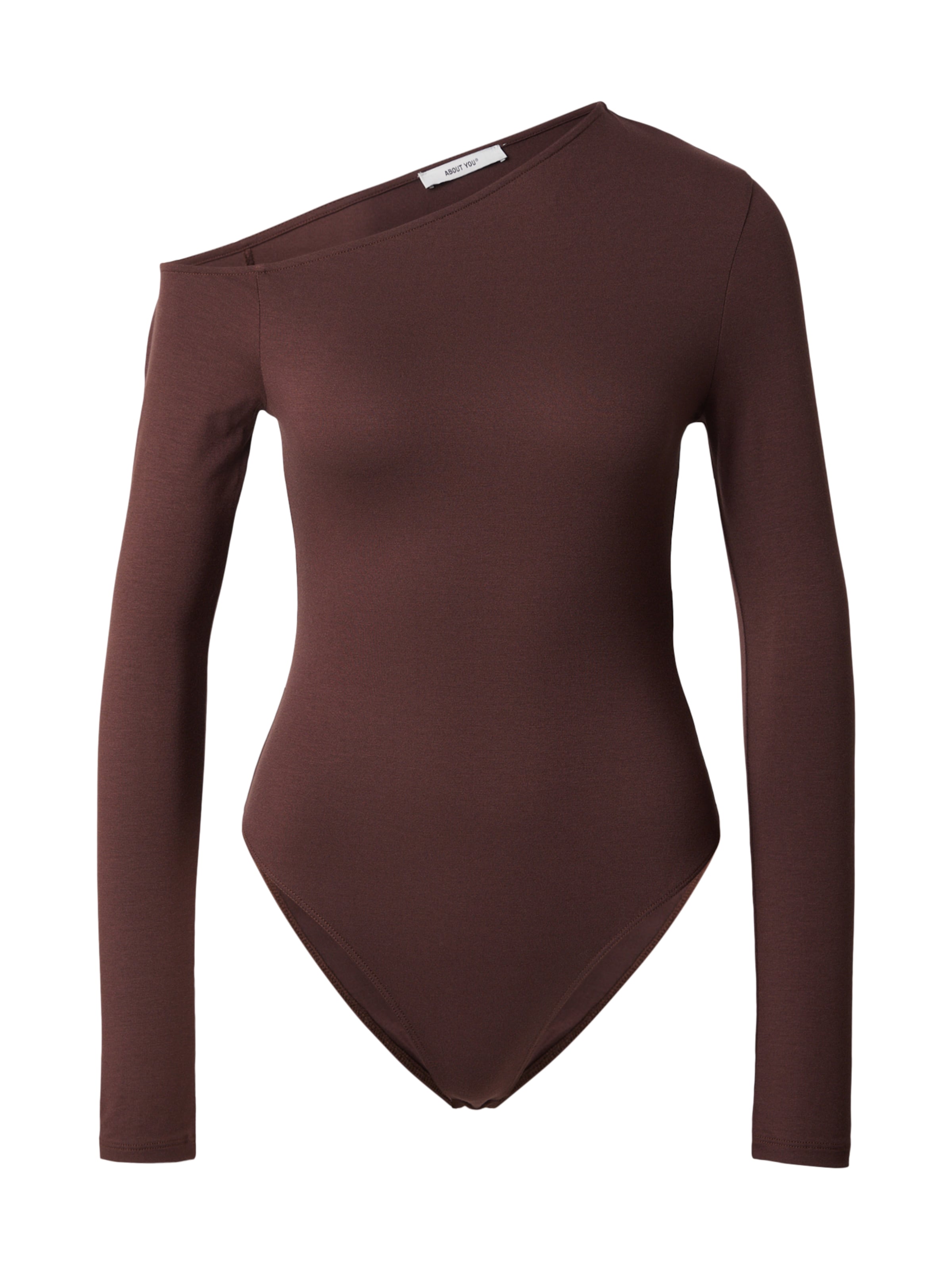 

ABOUT YOU Боди-рубашка в темно-коричневом цвете