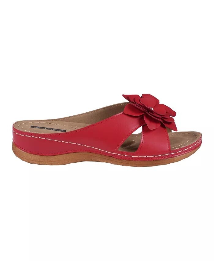 Женские комфортные сандалии Joy Flower Rosette GC Shoes, оранжевый — фото 2