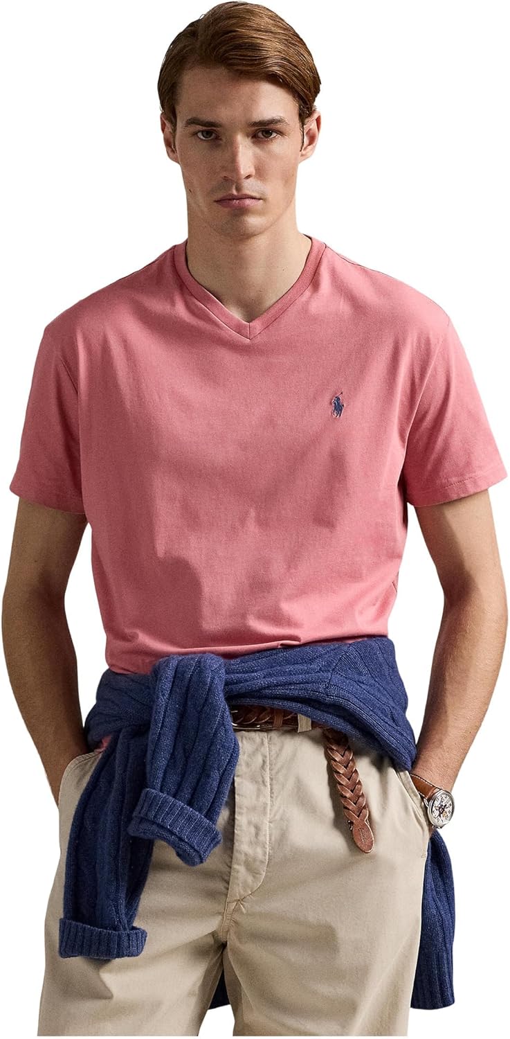 

Мужская футболка POLO RALPH LAUREN классического кроя с V-образным вырезом, Desert Rose, Коричневый, Мужская футболка POLO RALPH LAUREN классического кроя с V-образным вырезом, Desert Rose