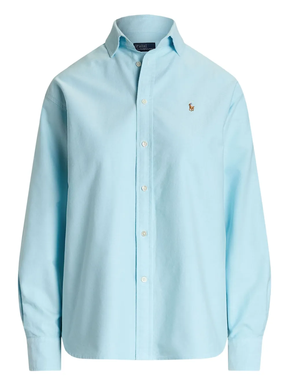 

Рубашка с вышитым логотипом POLO RALPH LAUREN, синий