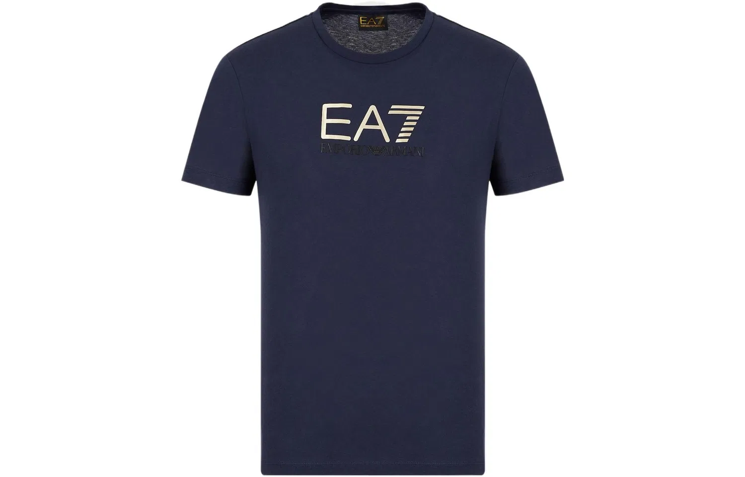 Футболка EA7 для мужчин, синяя, с круглым вырезом, прямой крой EMPORIO ARMANI, Blue