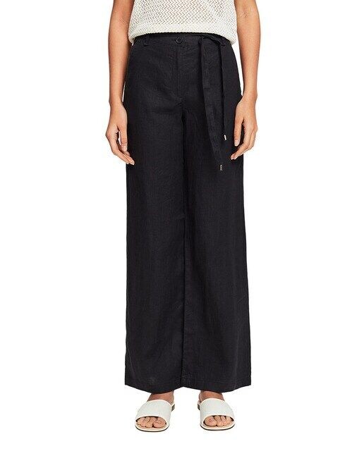 

Женские широкие льняные брюки с бантом Esprit Collection, черный