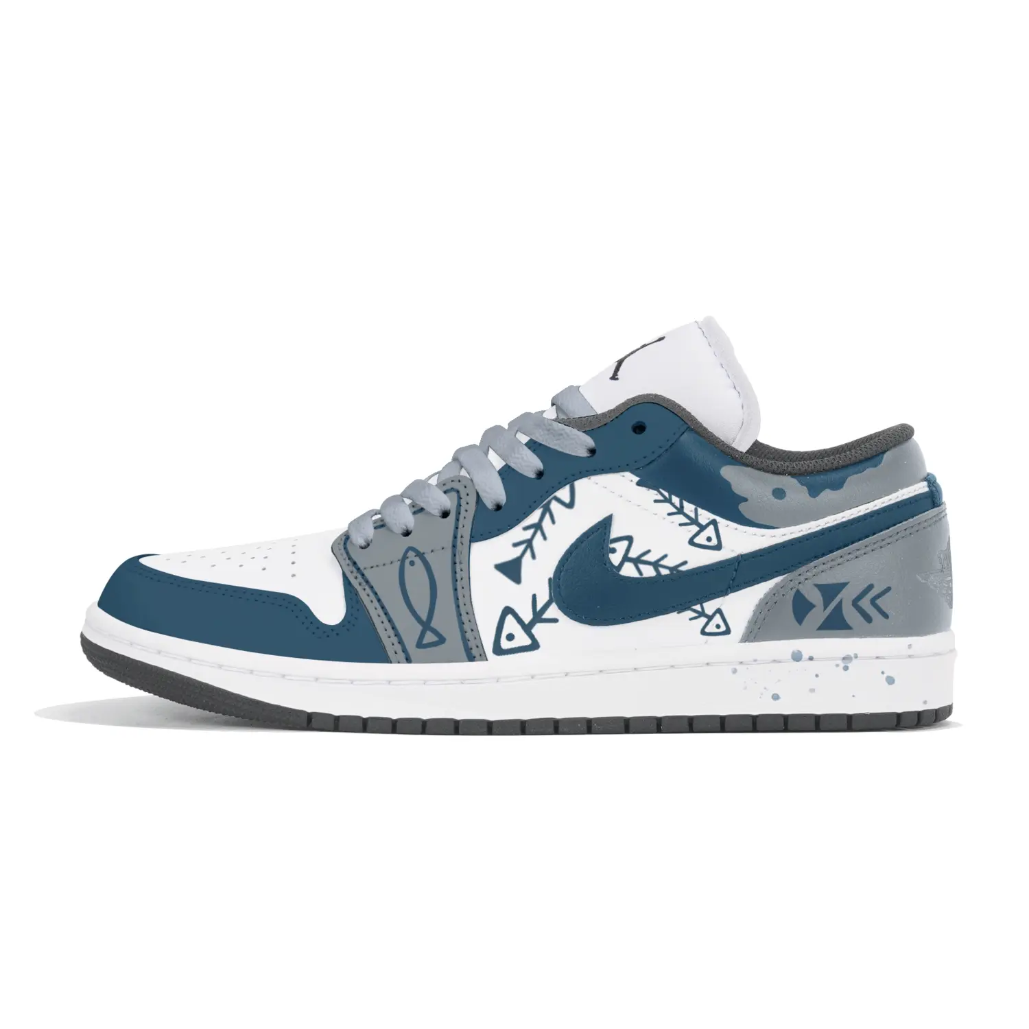 

Jordan Air 1 устойчивые к истиранию низкие баскетбольные кроссовки мужские white blue
