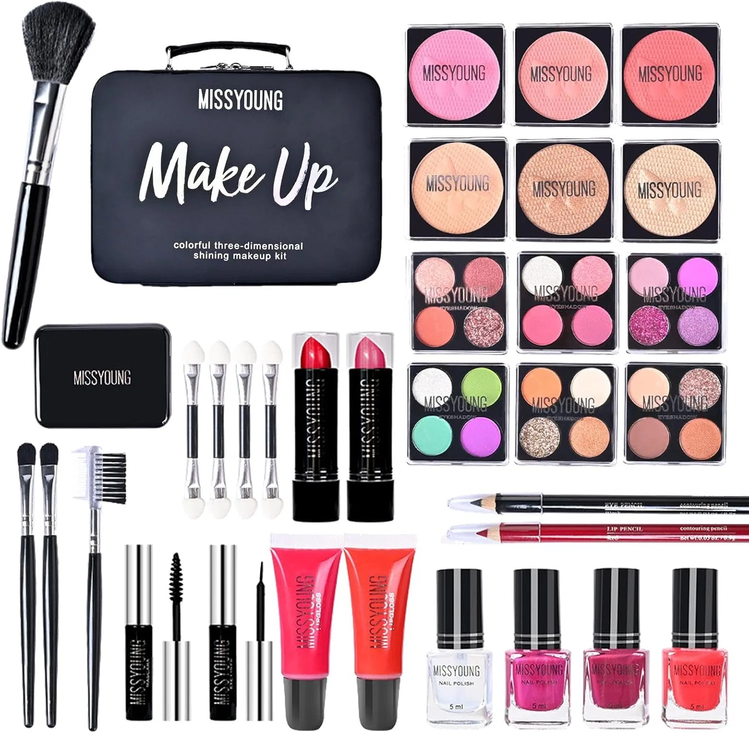 Набор косметики для начинающих RUTAVM Full Makeup Kit, черный — фото 3