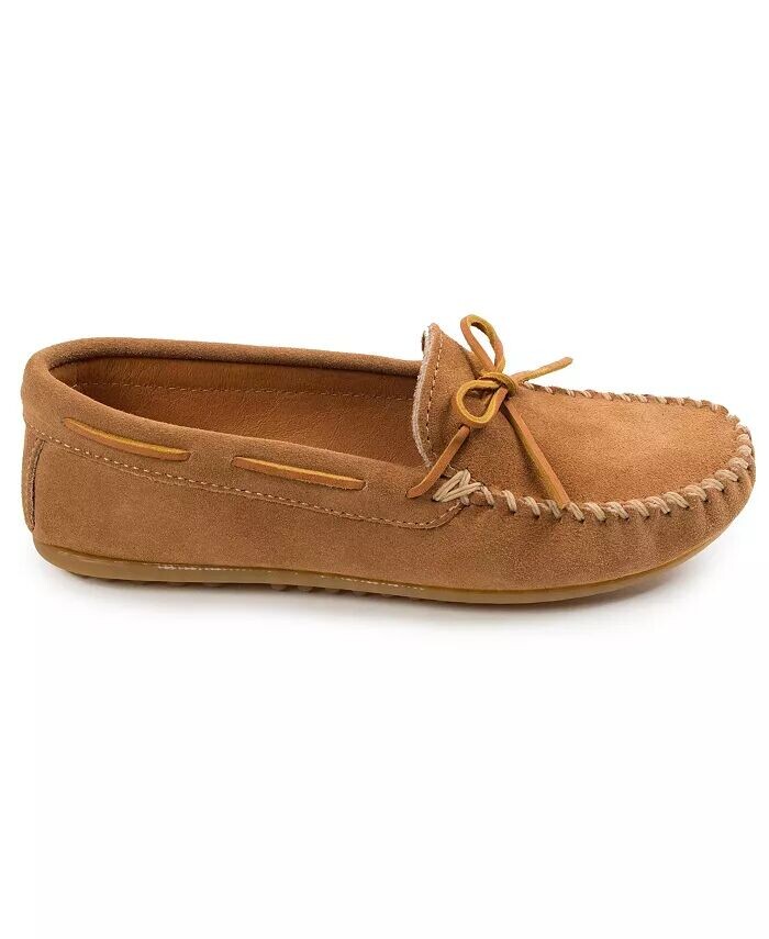 Мужские замшевые классические мокасины Minnetonka, коричневый/бежевый — фото 3