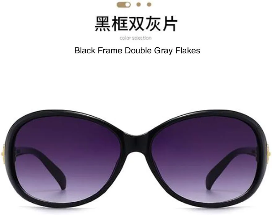 

Модные женские овальные солнцезащитные очки с защитой от УФ-излучения, цветочные бриллианты (черная оправа с двойными серыми вкраплениями) Weloveushop, Gray