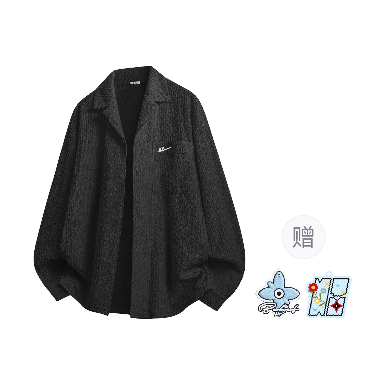 

Женская рубашка с лацканом Lapel Moderate WARRIOR, черный[free badge+scented sachet charm]