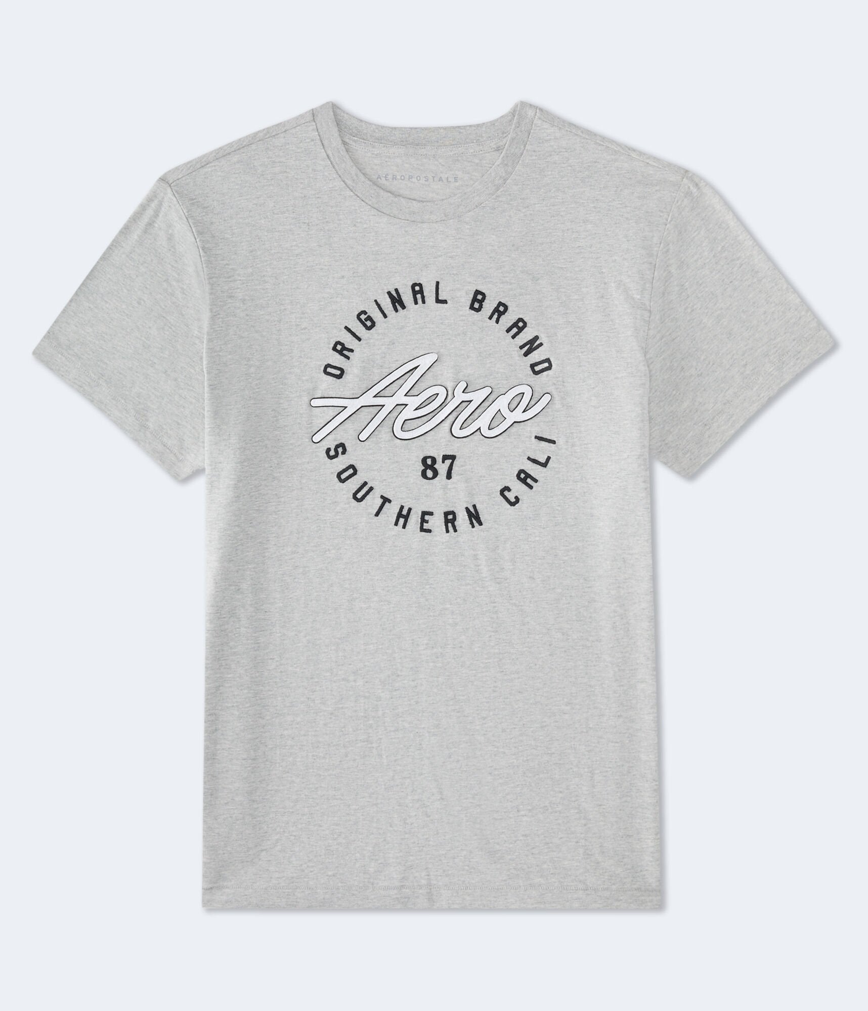 

Футболка Aeropostale с графическим принтом Script Circle, цвет light heather gray