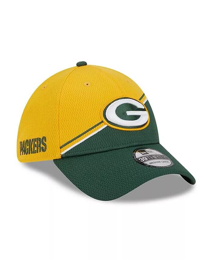 

Мужская золотисто-зеленая кепка Green Bay Packers 2023 Sideline 39THIRTY Flex Hat New Era, желтый