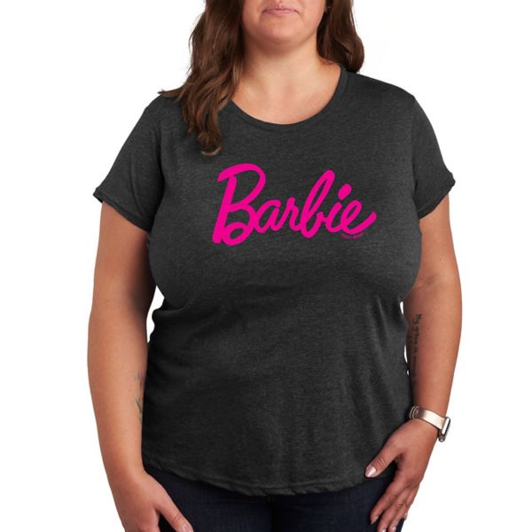 

Футболка классическая с логотипом Plus Barbie, цвет charcoal gray