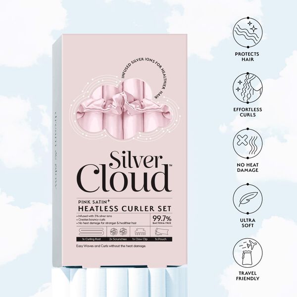 Бигуди атласные с ионами серебра, розовые, 1 шт. Silver Cloud Pink heatless curlers — фото 4