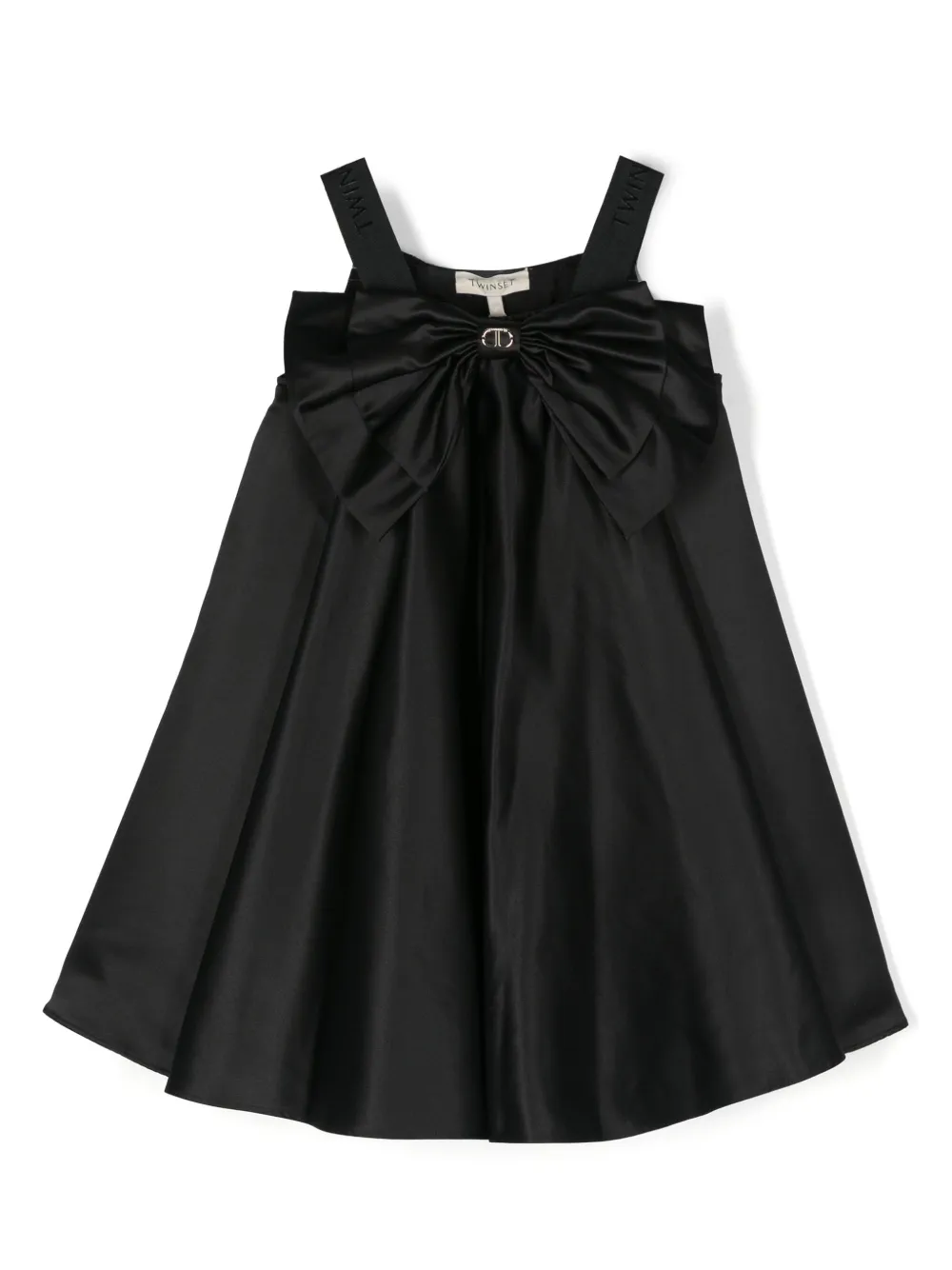 

Расклешенное платье с логотипом TWINSET Kids, черный