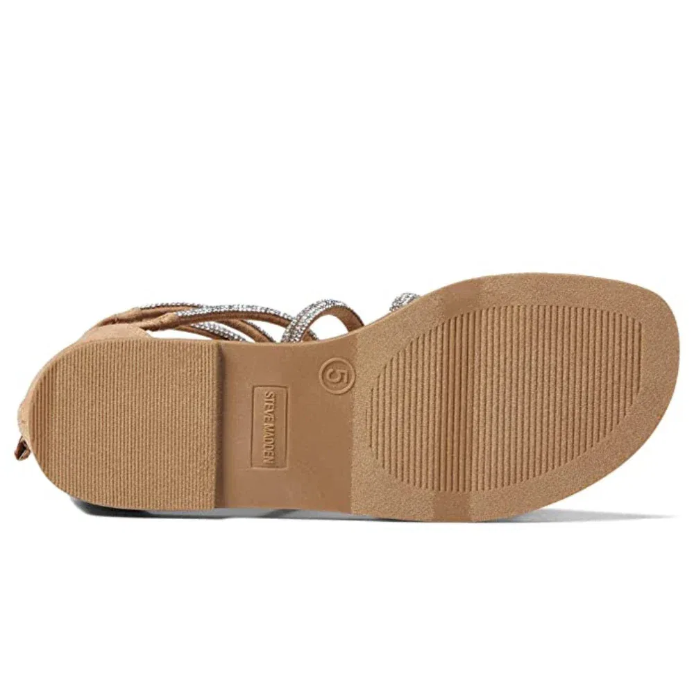 Детские сандалии Steve Madden Twirl, серебристые, с кисточками, из пеноматериала с эффектом памяти и ремешками, ZAP1170 — фото 3
