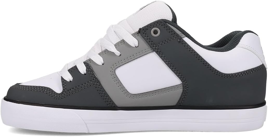Мужские модные кроссовки DC Pure Slim с шнуровкой Dc Shoes, белый/серый/светло-серый — фото 3