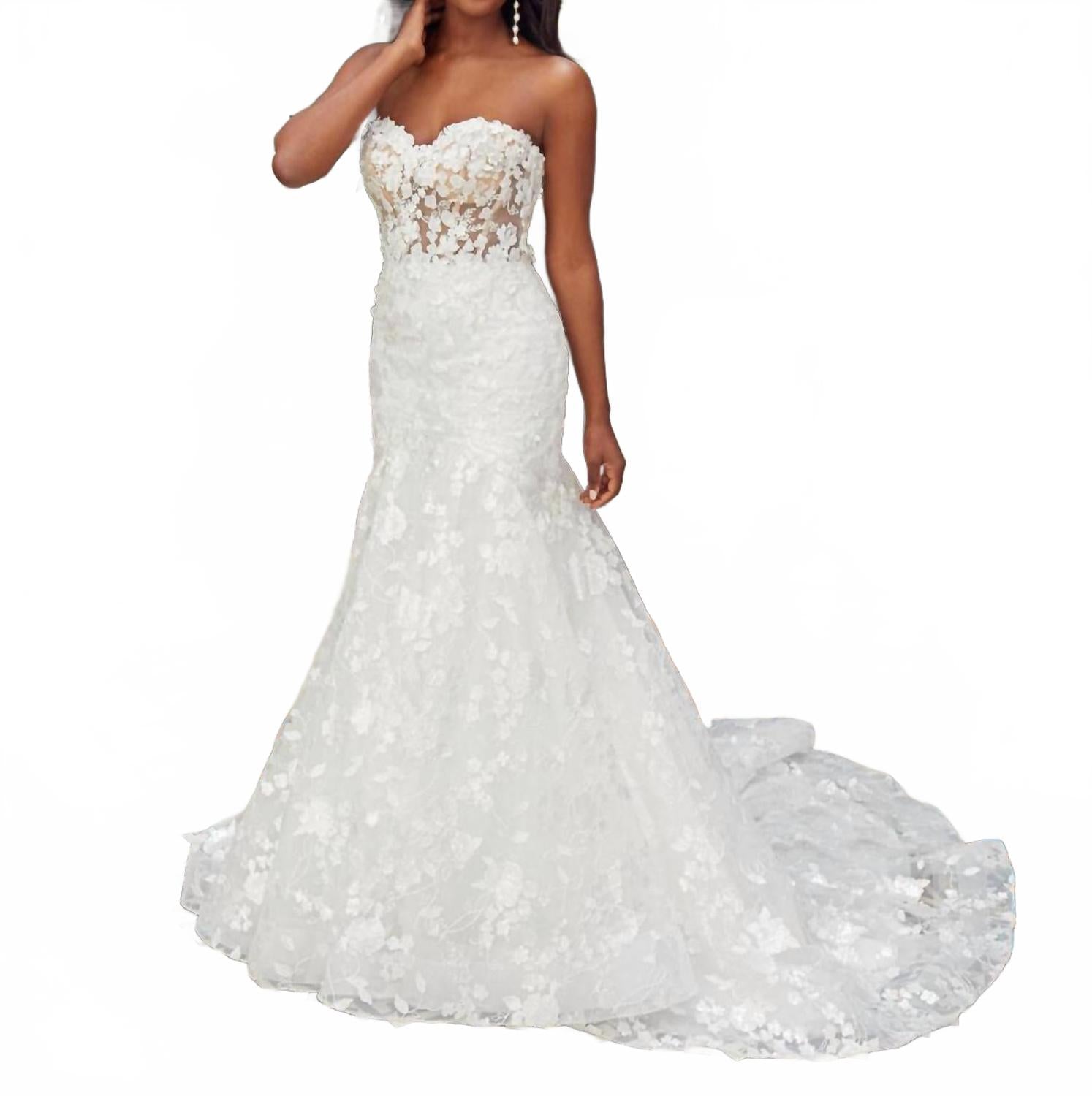 

Свадебное платье без бретелей в цвете айвори Beloved by Casablanca, слоновая кость