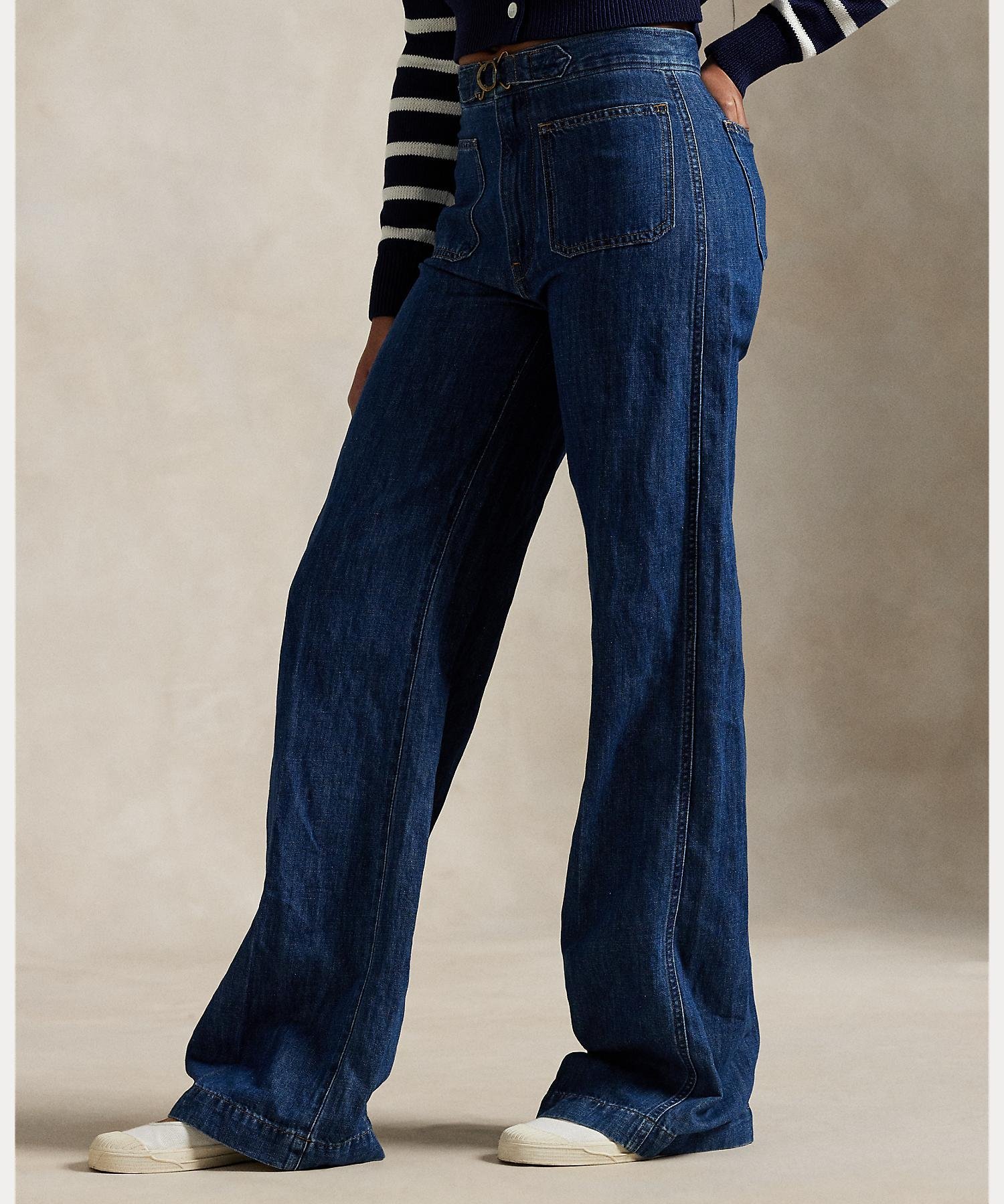 Широкие расклешенные джинсы Polo Ralph Lauren, 400 Blue — фото 2
