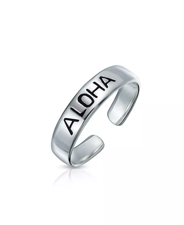 

Кольцо для пальца ноги Nautical Aloha Hawaiian Beach из стерлингового серебра, миди-браслет Bling Jewelry, silver
