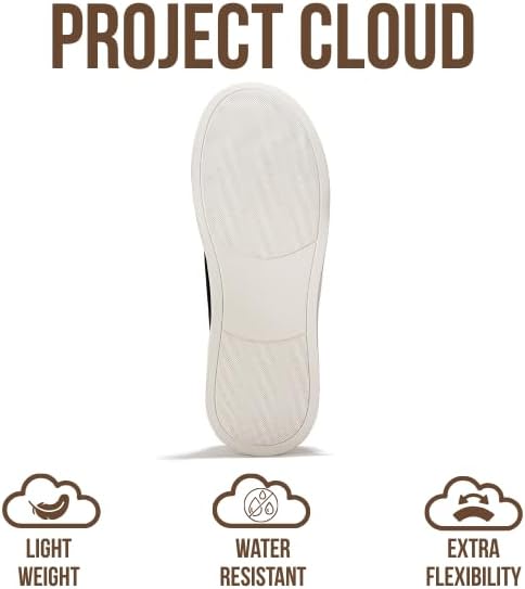 Мужские кроссовки Project Cloud с стелькой из настоящей кожи и памяти формы - легкие и противоскользящие кроссовки для мужчин, повседневные кроссовки без шнурков (Hudson), черный — фото 4