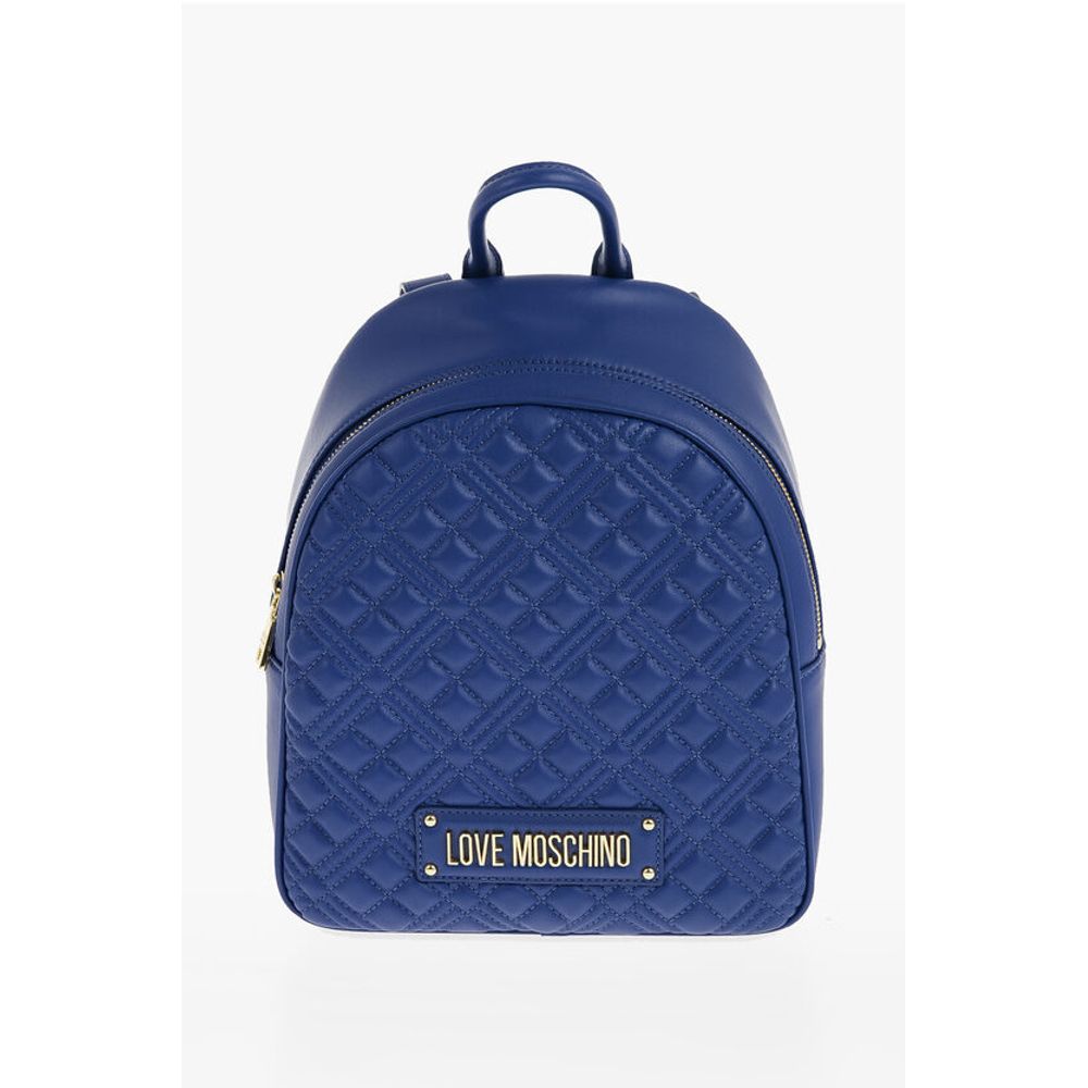 

Стеганый рюкзак LOVE из искусственной кожи с золотым логотипом Moschino, Blue