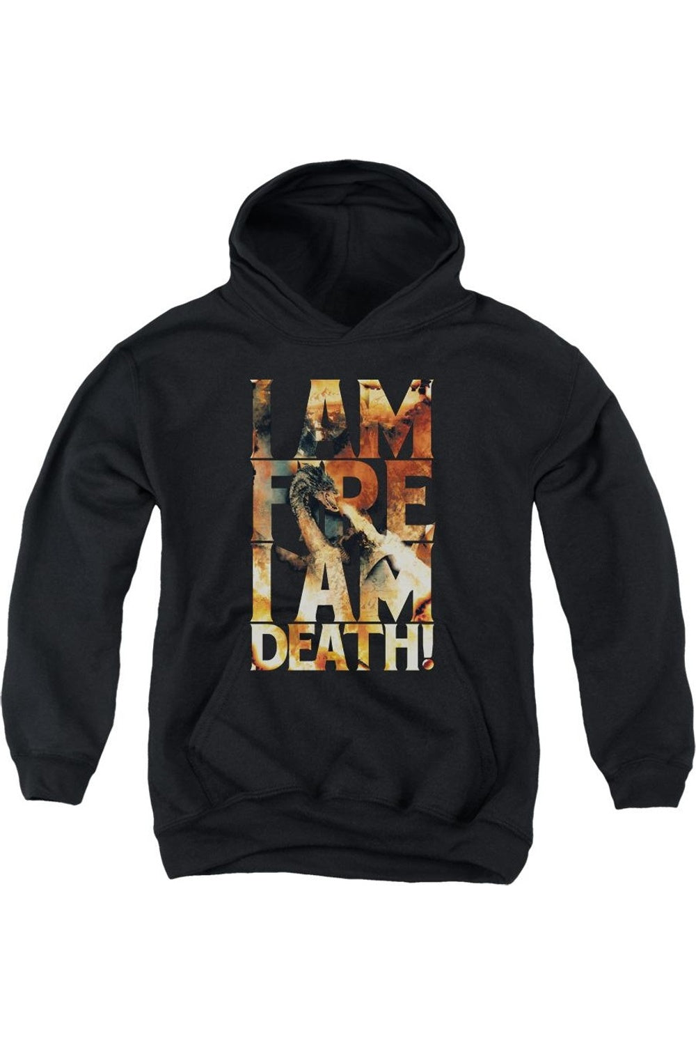 

Толстовка с капюшоном Hobbit I Am Fire Youth Gildan, черный