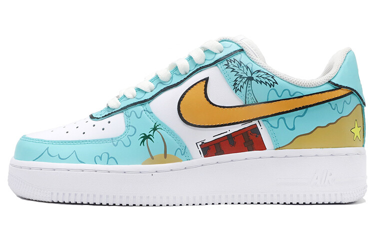 

Кроссовки Nike Air Force 1 Skateboard Shoes Women's Low-Top Orange/Black/Green/White