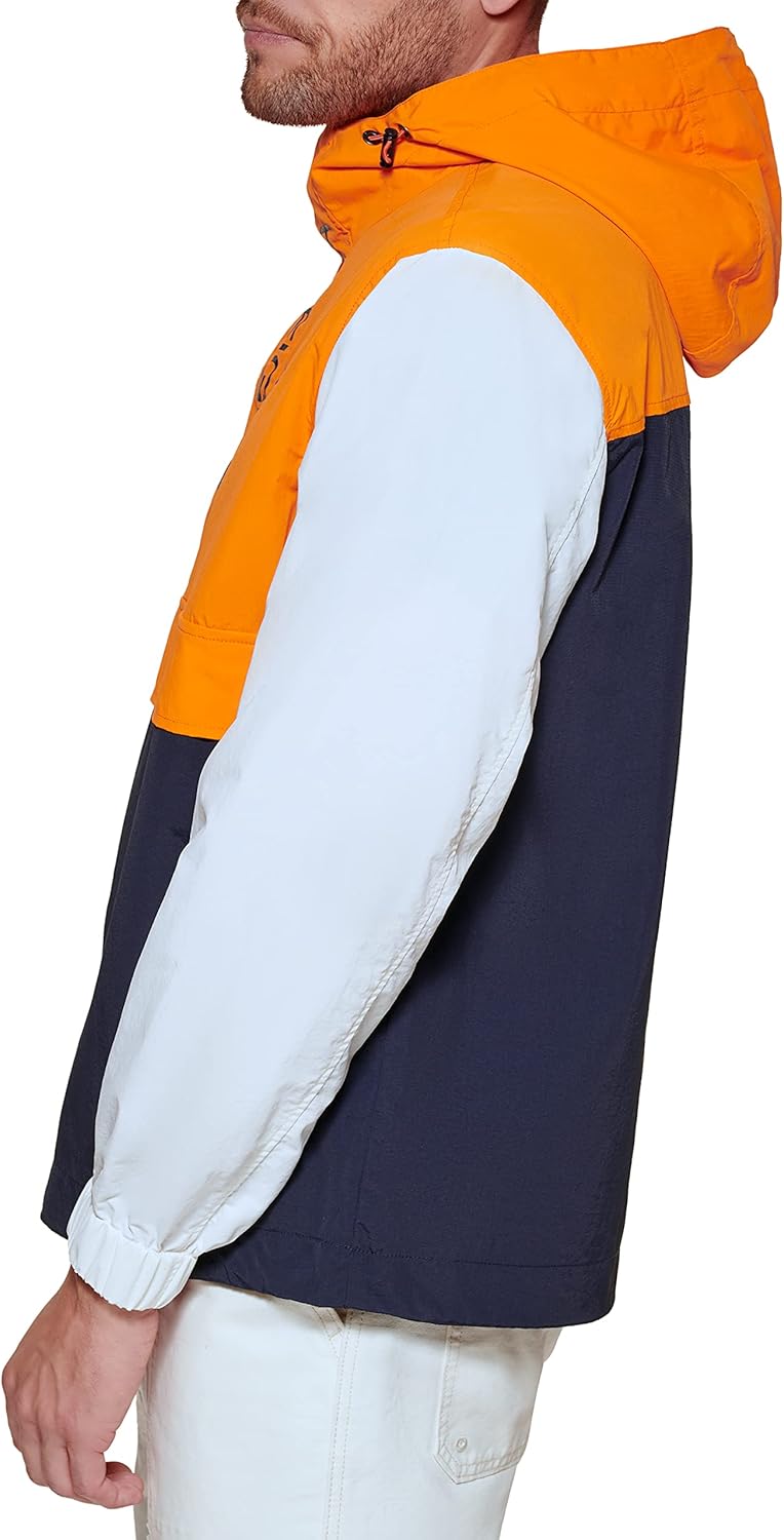 Мужская легкая куртка-поповер в стиле ретро от Tommy Hilfiger Taslan, Orange/Navy/Ice — фото 3