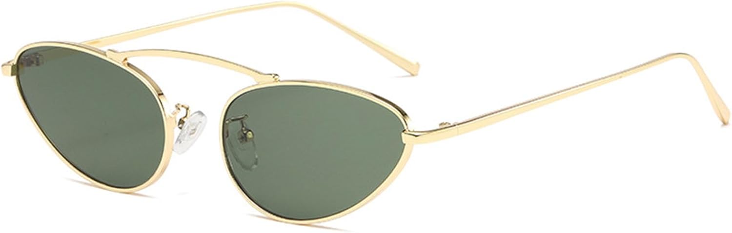 

Модные ретро-солнцезащитные очки в узкой оправе «кошачий глаз» для женщин, стильные и забавные, с металлическим каркасом, обеспечивающие защиту от УФ-излучения UV400 Bsreyeop, Glod/G15 C3