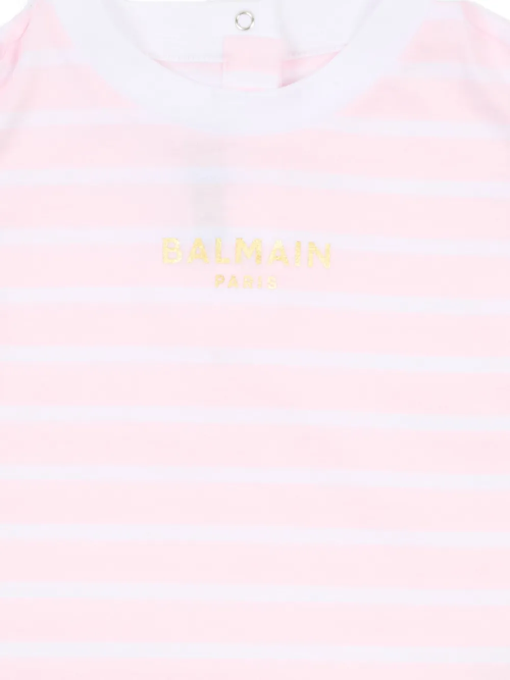 Футболка в полоску с оборками Balmain Kids, розовый — фото 3