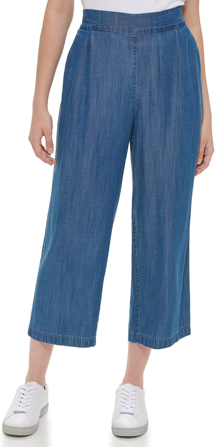 

Удобные женские брюки Calvin Klein из тенселя с широкими штанинами, Indigo