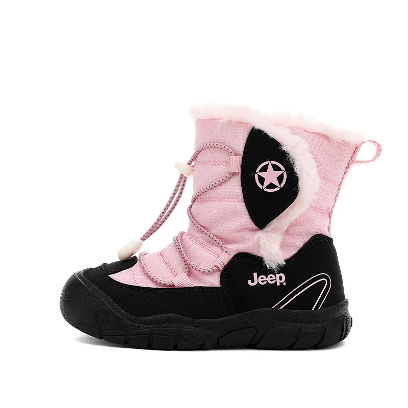 Детские высокие термостойкие противоскользящие снегоступы Jeep, Sunshine Pink