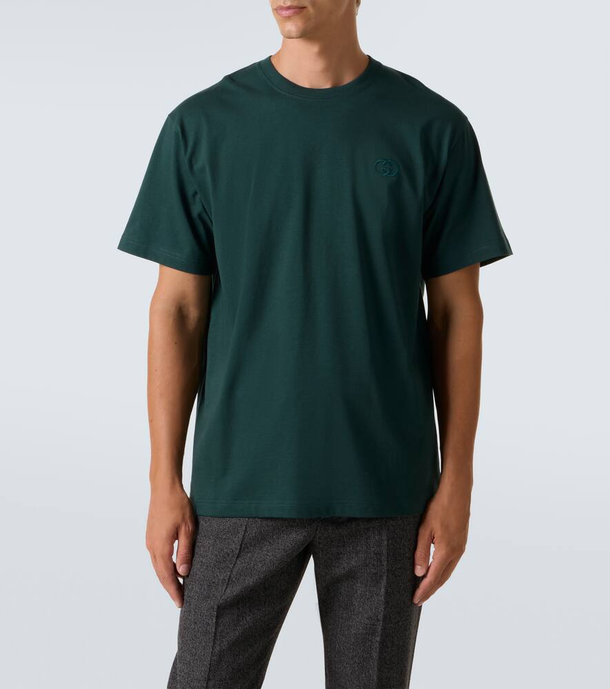 Футболка из хлопкового джерси Double G Gucci, Green/Mix — фото 3