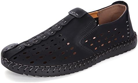 

Мужские походные сандалии AQIXIDX с закрытым носком, дышащие, легкие для прогулок, повседневные модные спортивные кожаные кроссовки, Blacka